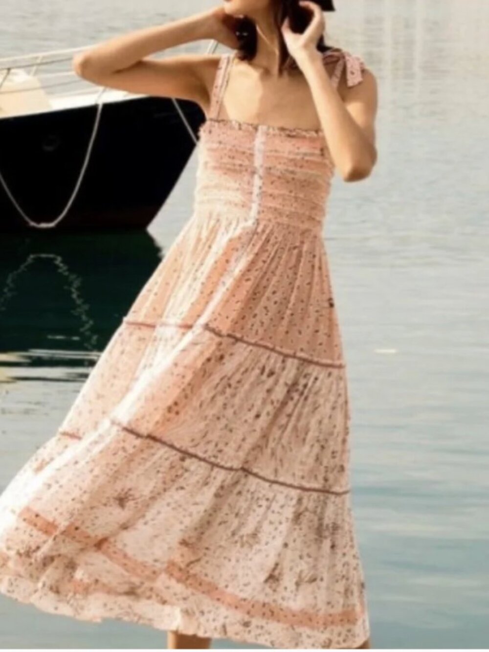 Poupette St Barth "Triny Midi Dress" Pink Summer Dress